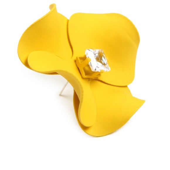 Black Flower Earrings - Picture 3 of 4